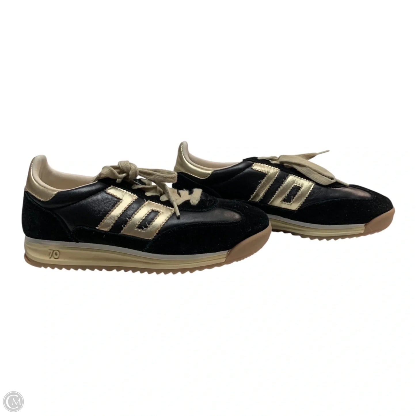 Shoes Sneakers By Back 70 In Black & Gold, Size: 9