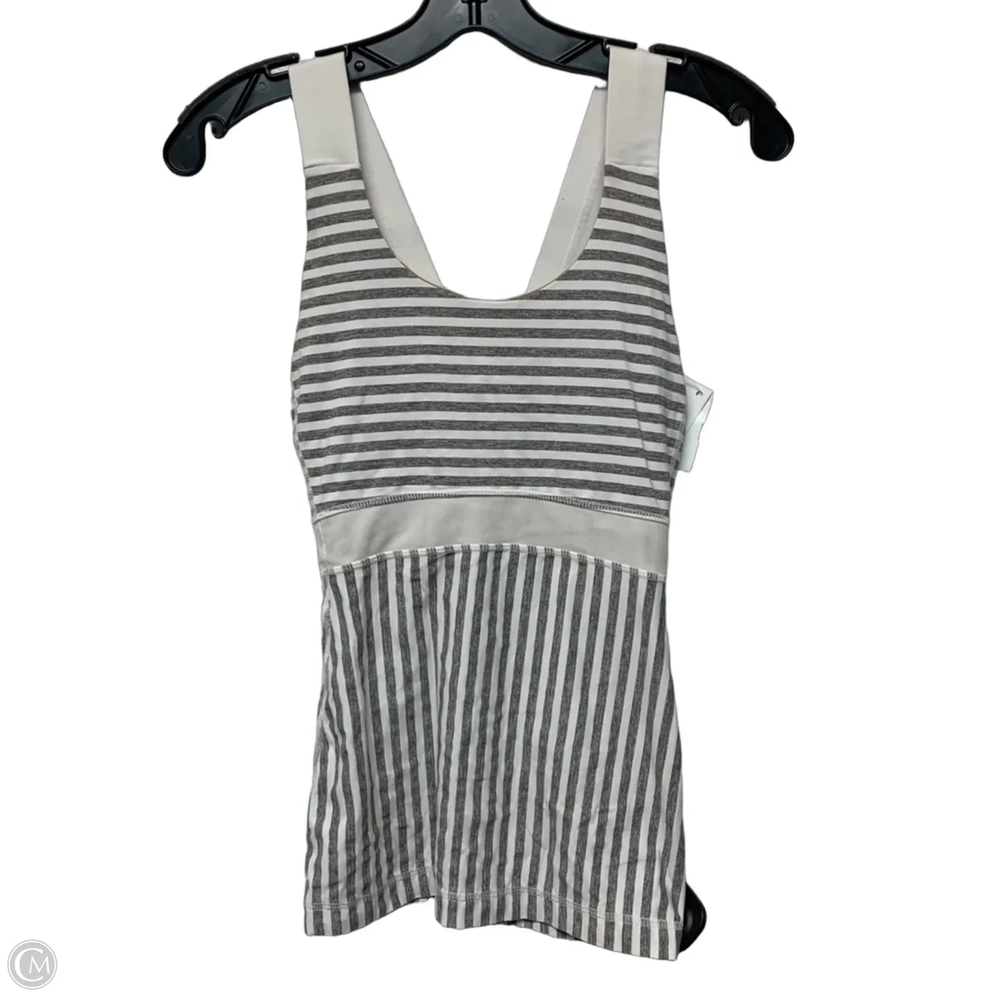 Athletic Tank Top By Lululemon In Grey & White, Size: M