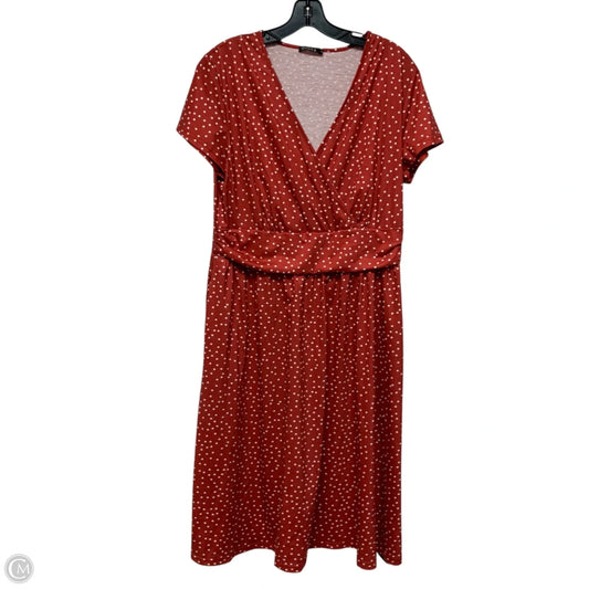 Dress Casual Midi By Ouges In Polkadot Pattern, Size: Xl