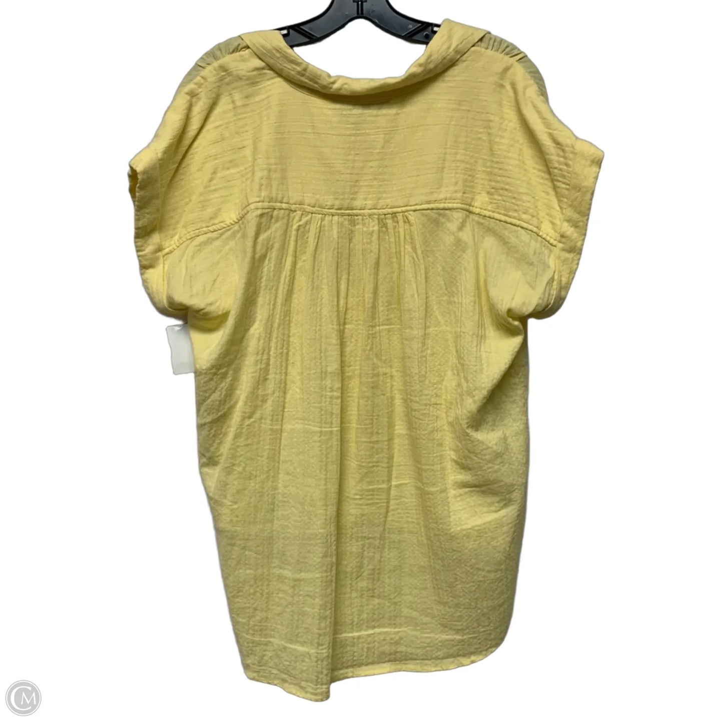 Top Short Sleeve By Loft In Yellow, Size: L