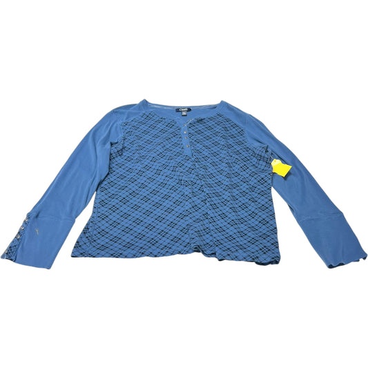 Top Long Sleeve By Chaps In Blue, Size: 2x