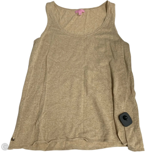 Top Sleeveless Designer By Lilly Pulitzer In Tan, Size: M