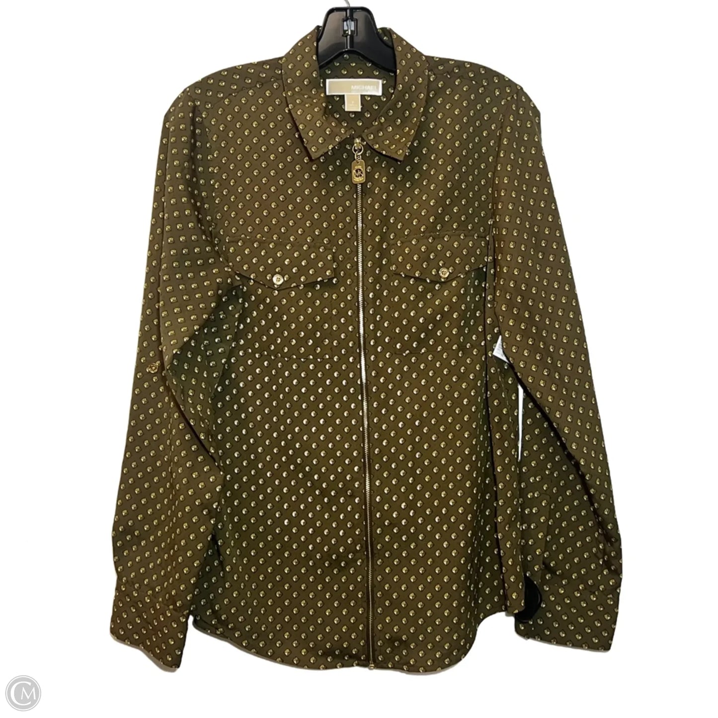 Blouse Long Sleeve By Michael By Michael Kors In Green, Size: M