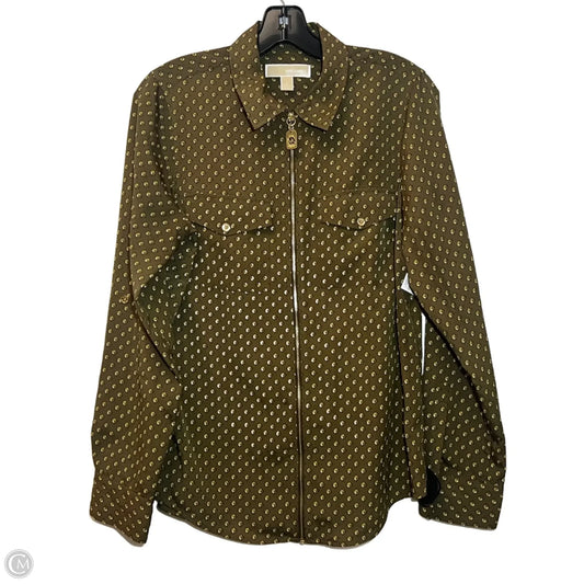 Blouse Long Sleeve By Michael By Michael Kors In Green, Size: M