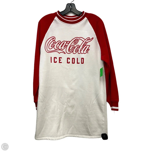 Dress Sweater By Divided In Red & White, Size: S