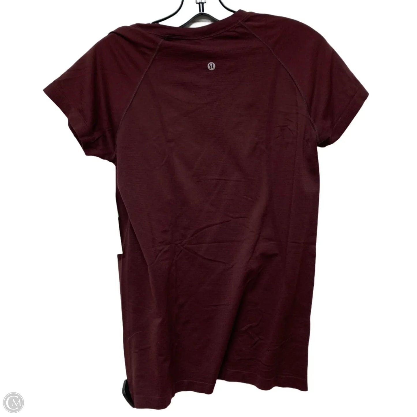 Athletic Top Short Sleeve By Lululemon In Maroon, Size: M