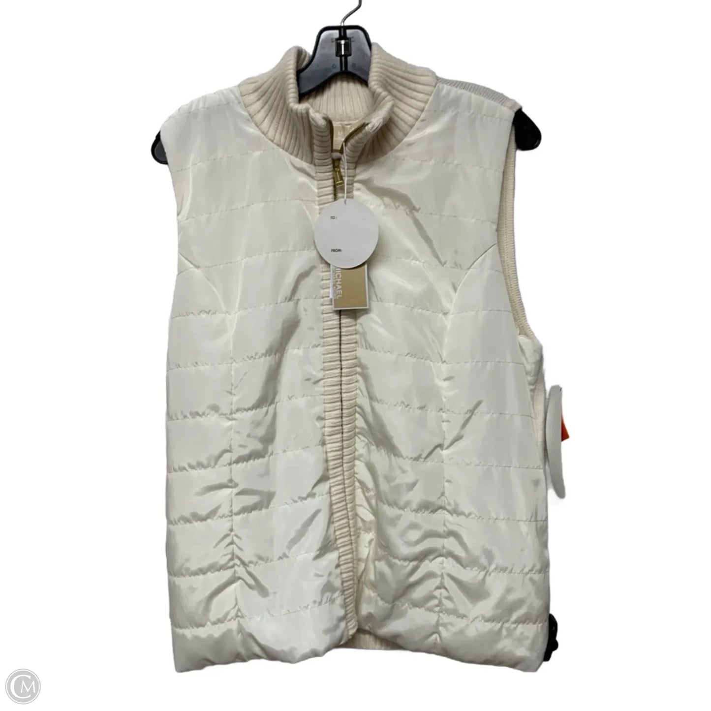 Vest Puffer & Quilted By Michael By Michael Kors In Cream, Size: L