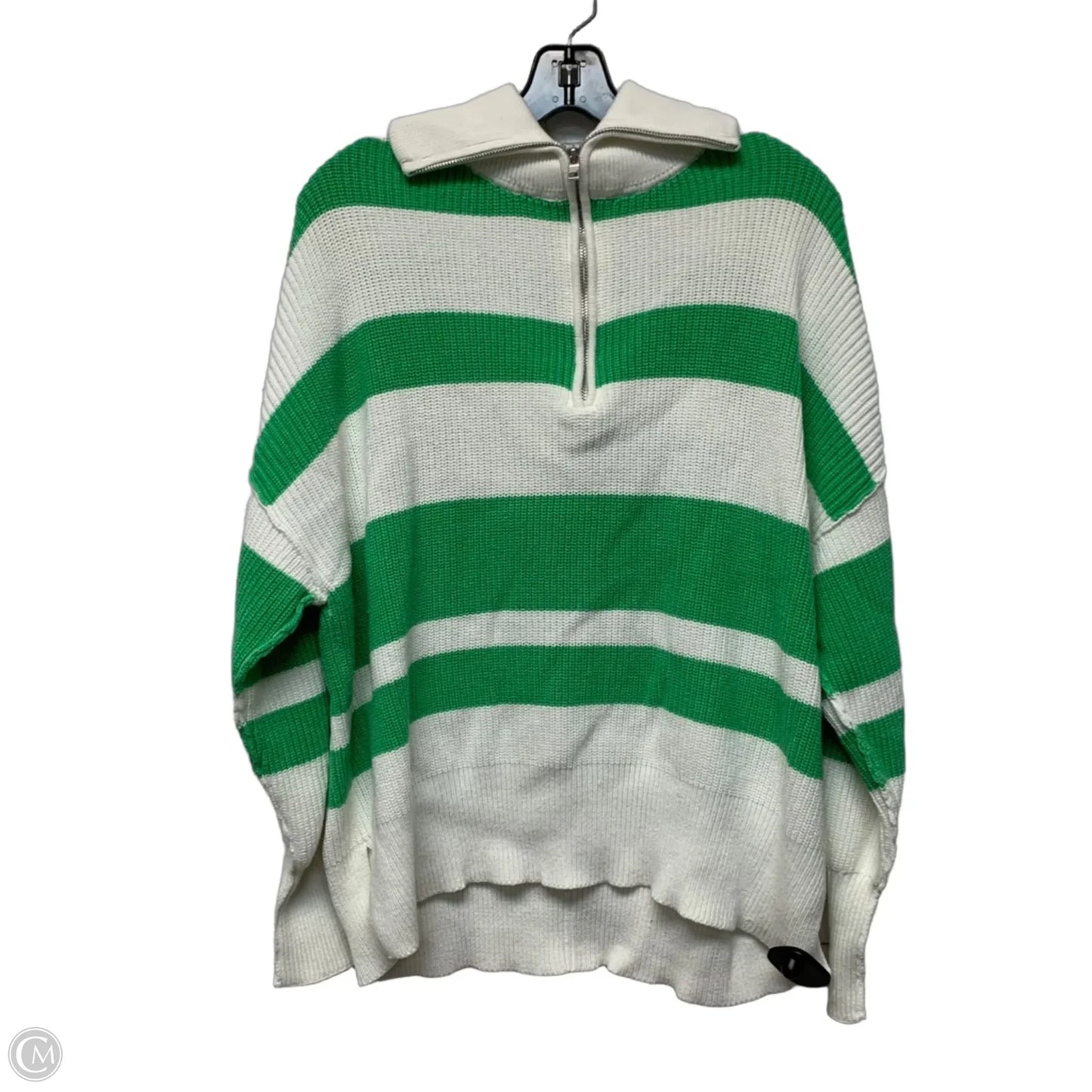 Sweater By Aerie In Green & White, Size: S