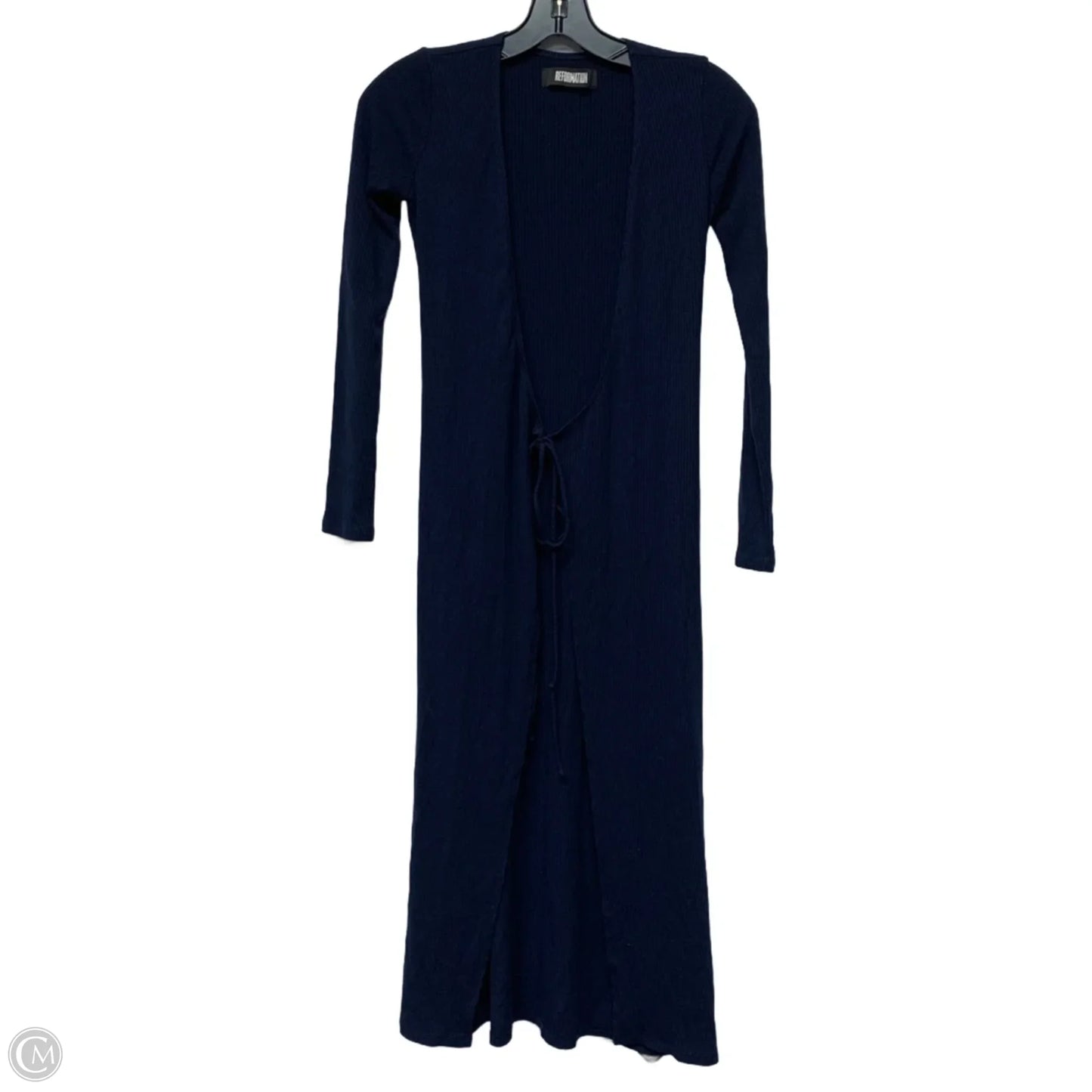 Dress Casual Midi By Reformation In Navy, Size: Xs