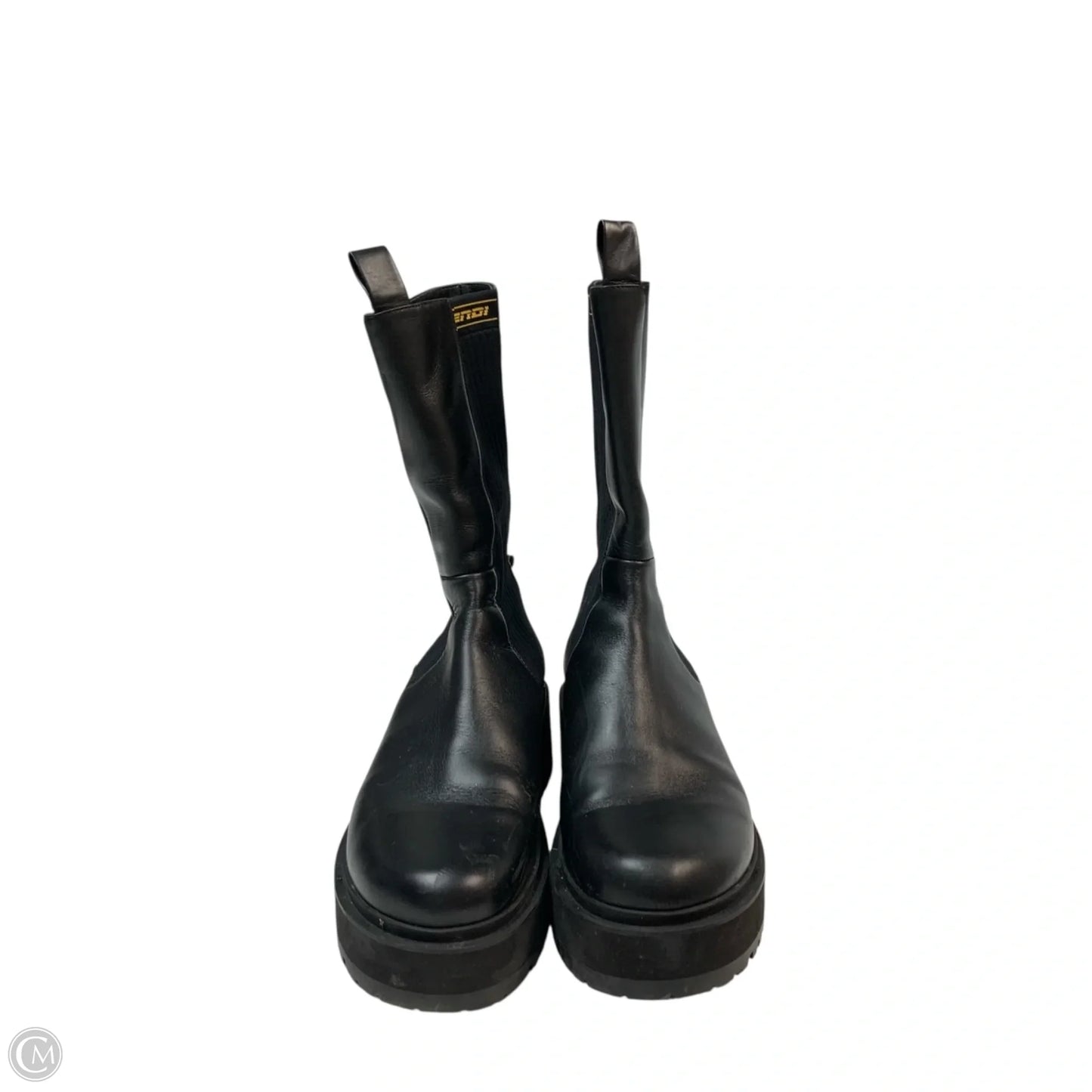 Boots Luxury Designer By Fendi In Black, Size: 11