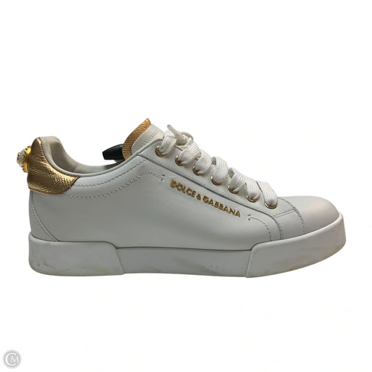 Shoes Luxury Designer By Dolce And Gabbana In White, Size: 8