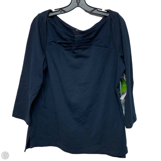 Top 3/4 Sleeve Designer By Kate Spade In Navy, Size: Xl