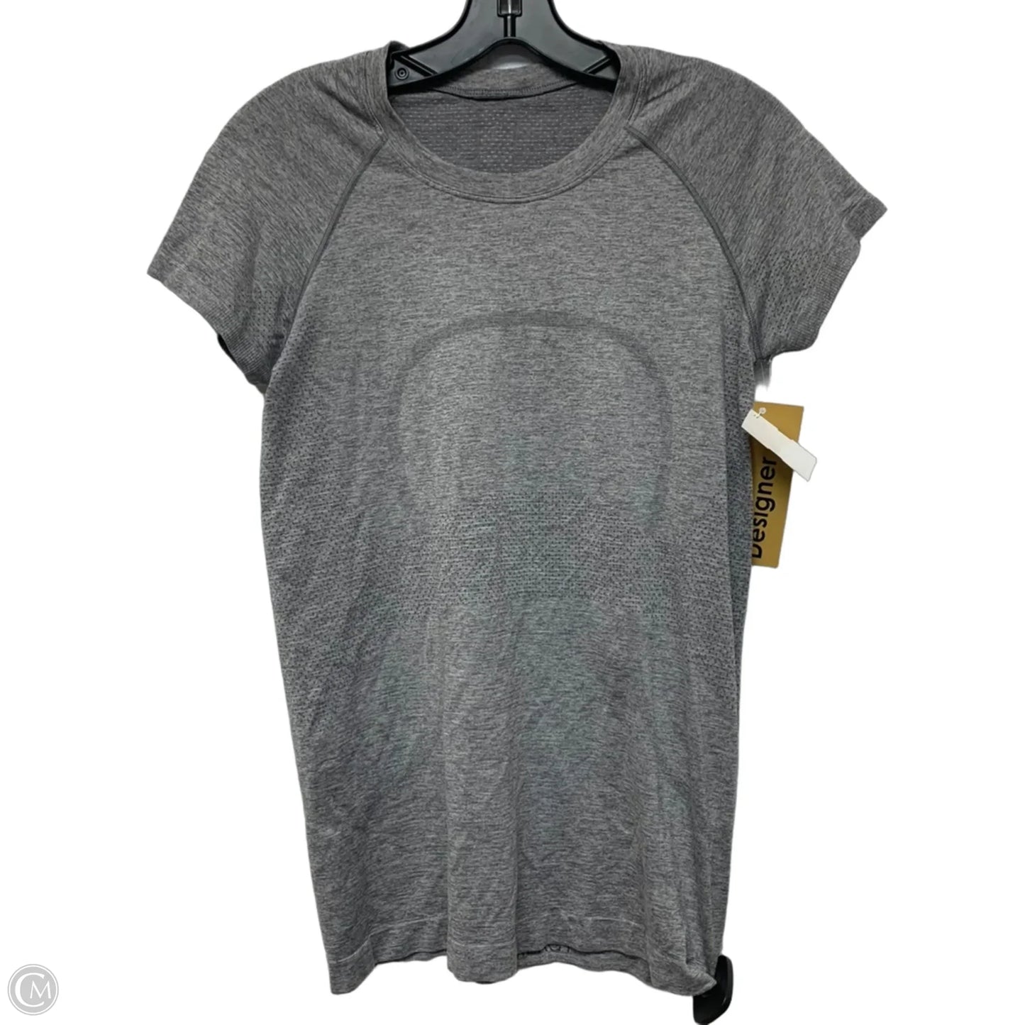 Athletic Top Short Sleeve By Lululemon In Grey, Size: M