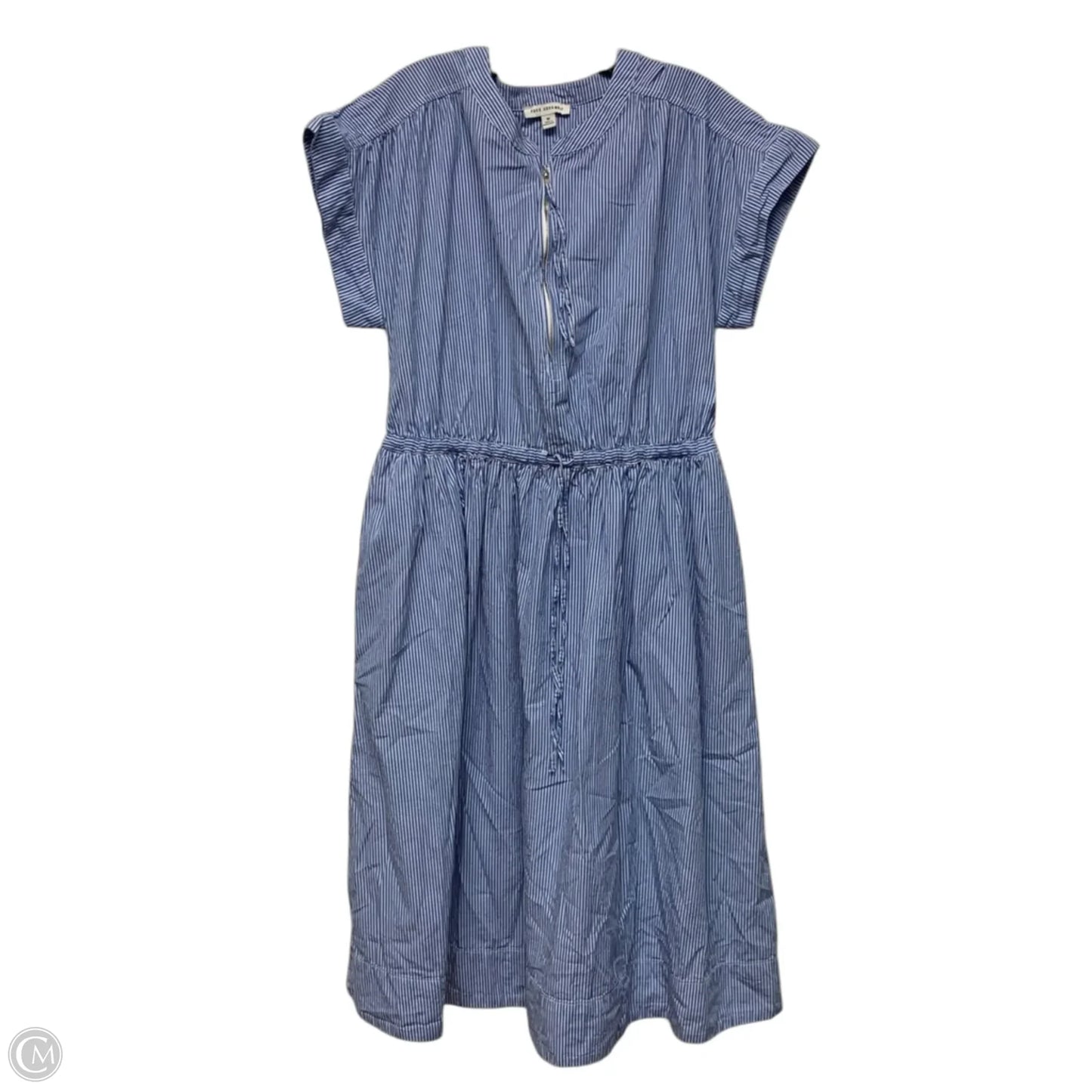 Dress Casual Midi By Free Assembly In Blue & White, Size: M