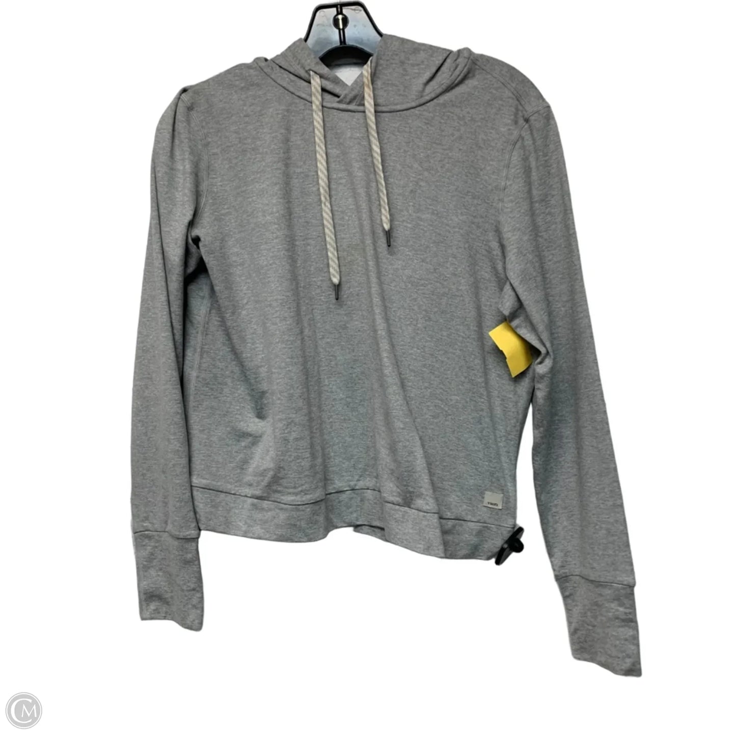 Athletic Top Long Sleeve Hoodie By Vuori In Grey, Size: M