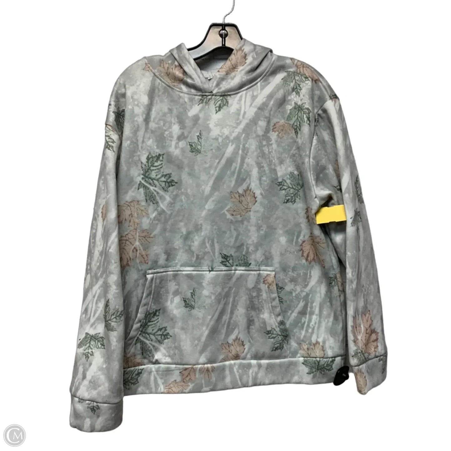 Sweatshirt Hoodie In Green & Grey, Size: L
