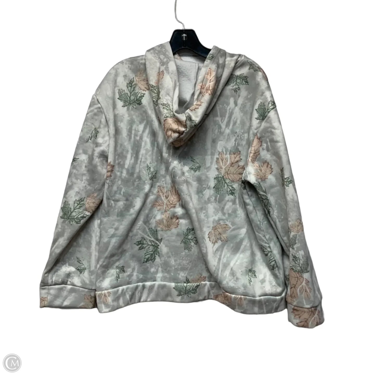 Sweatshirt Hoodie In Green & Grey, Size: L
