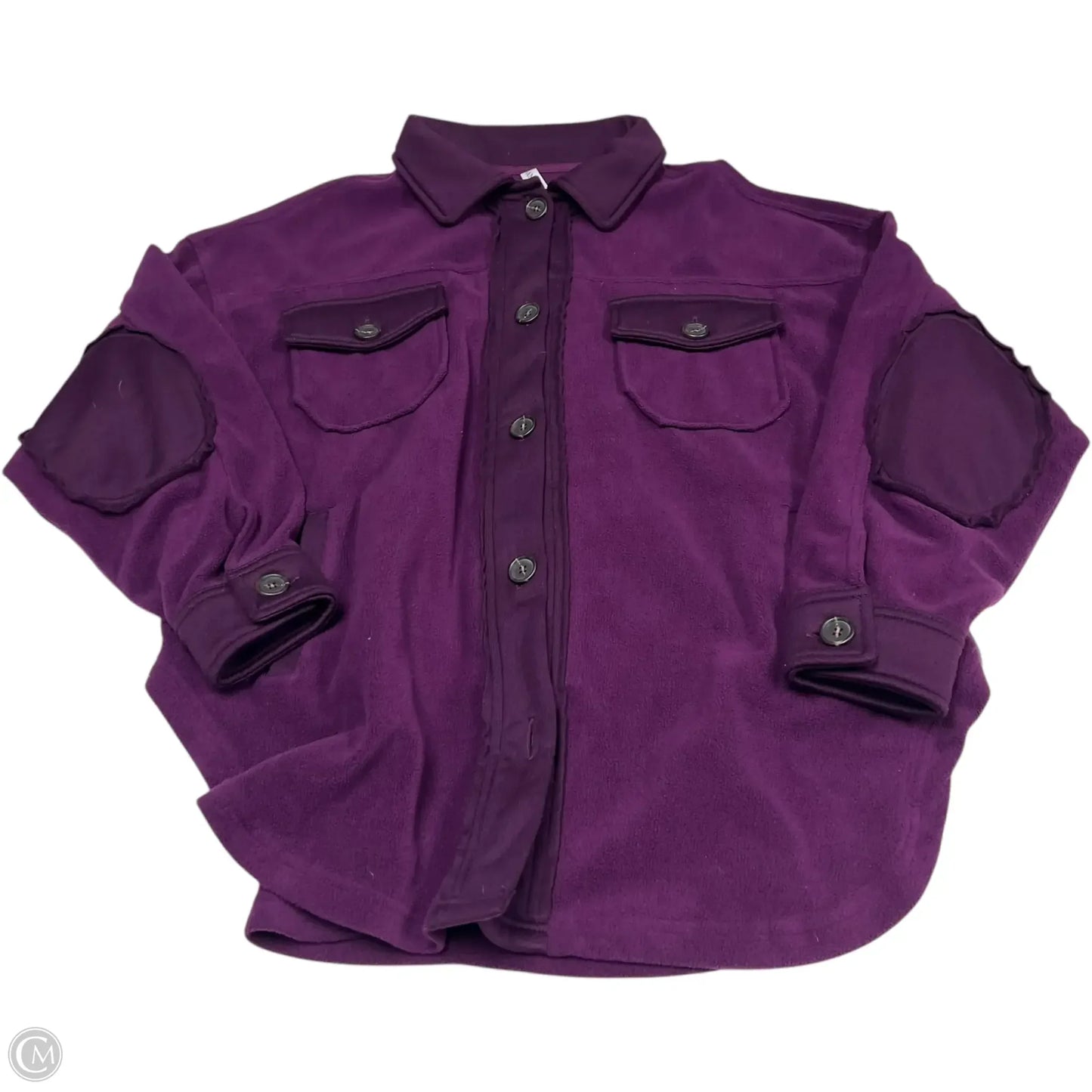 Jacket Shirt By Zenana Outfitters In Purple, Size: M