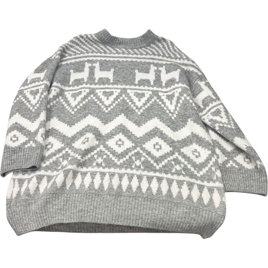 Sweater By H&m In Grey White, Size: M