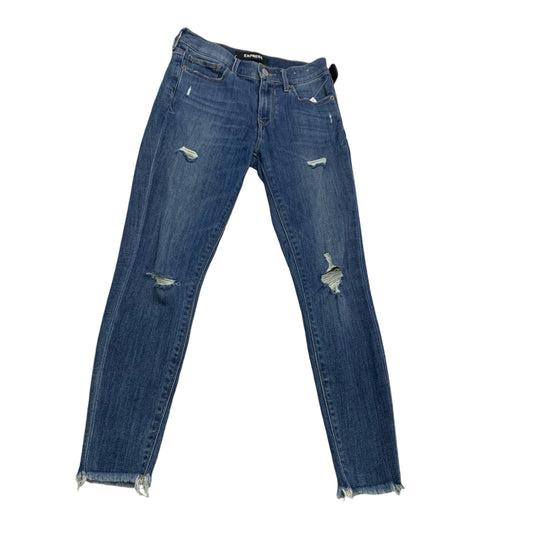 Jeans Skinny By Express In Denim Blue, Size: 0