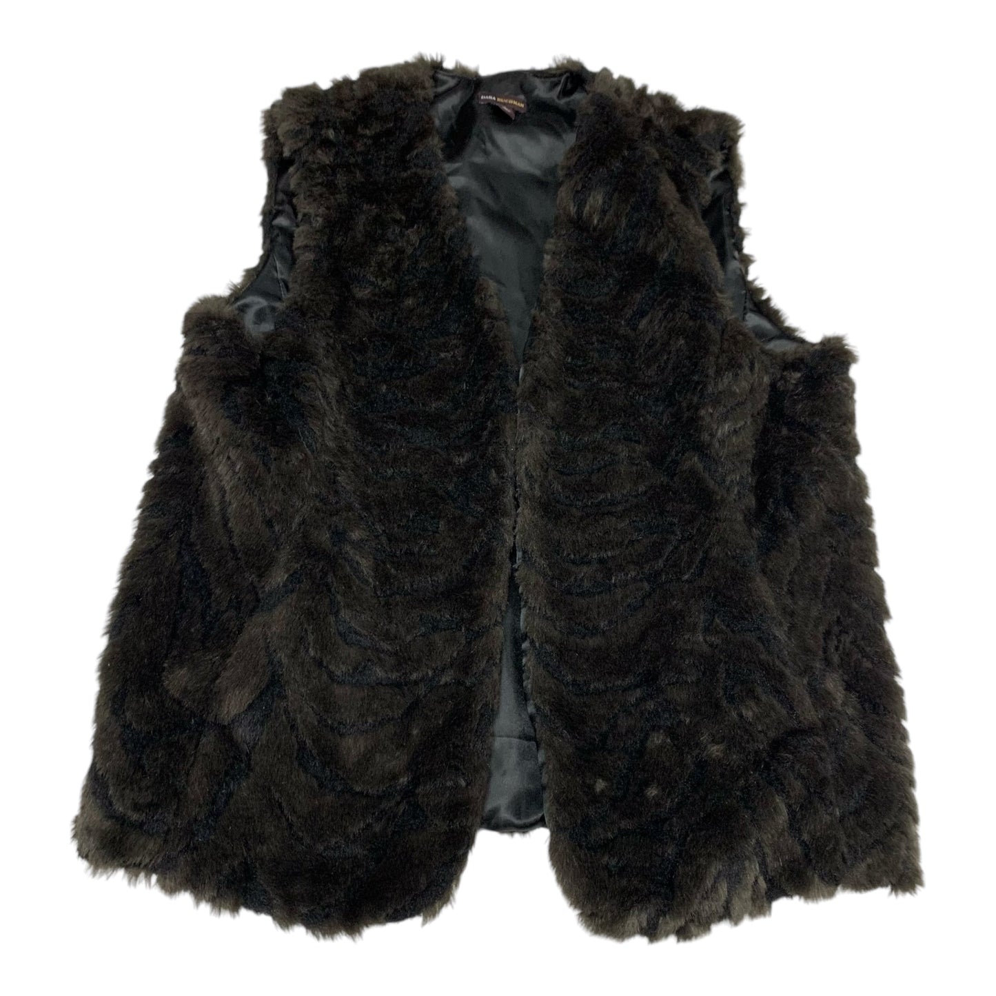 Vest Faux Fur & Sherpa By Dana Buchman In Brown, Size: L