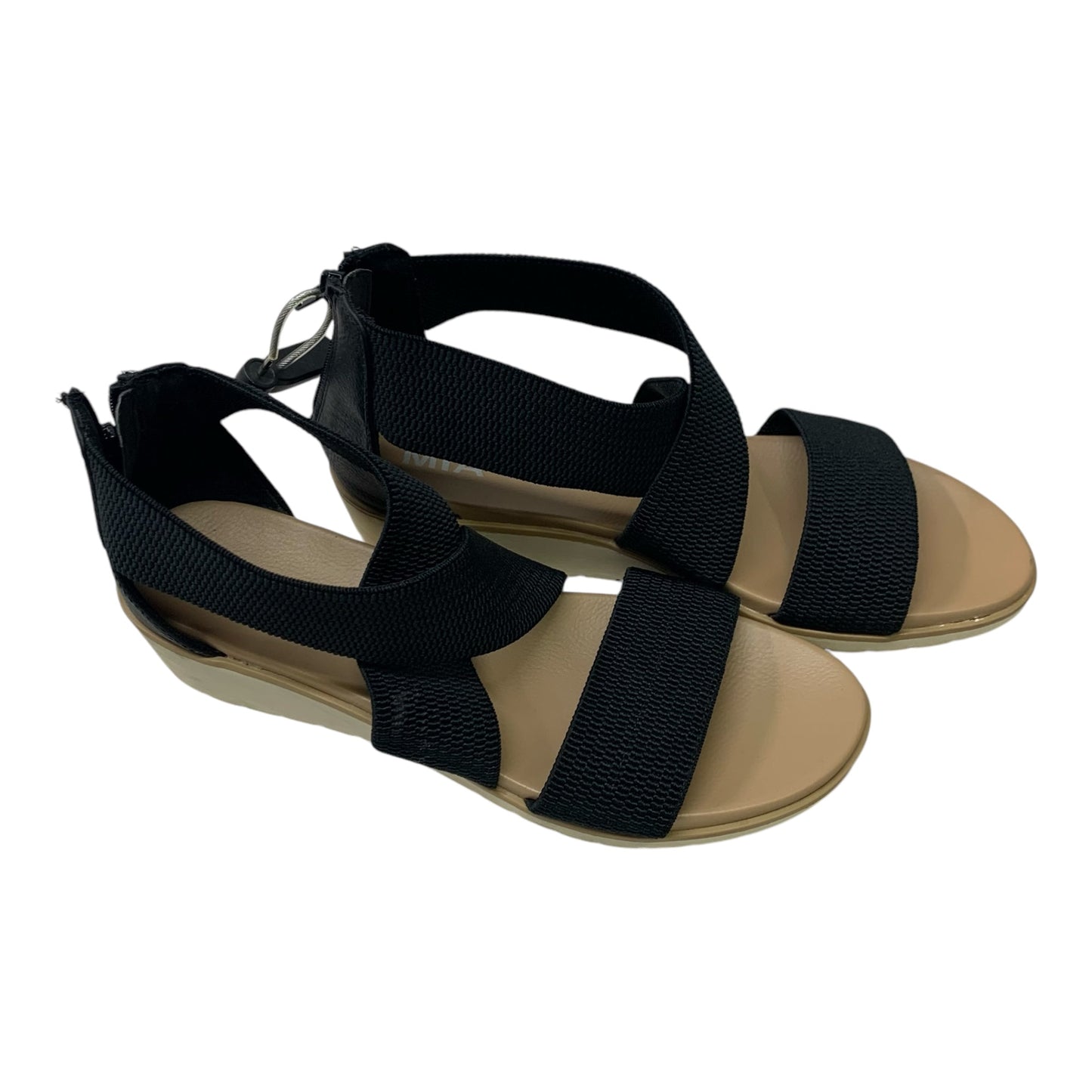 Sandals Heels Wedge By Mia In Black, Size: 10.5