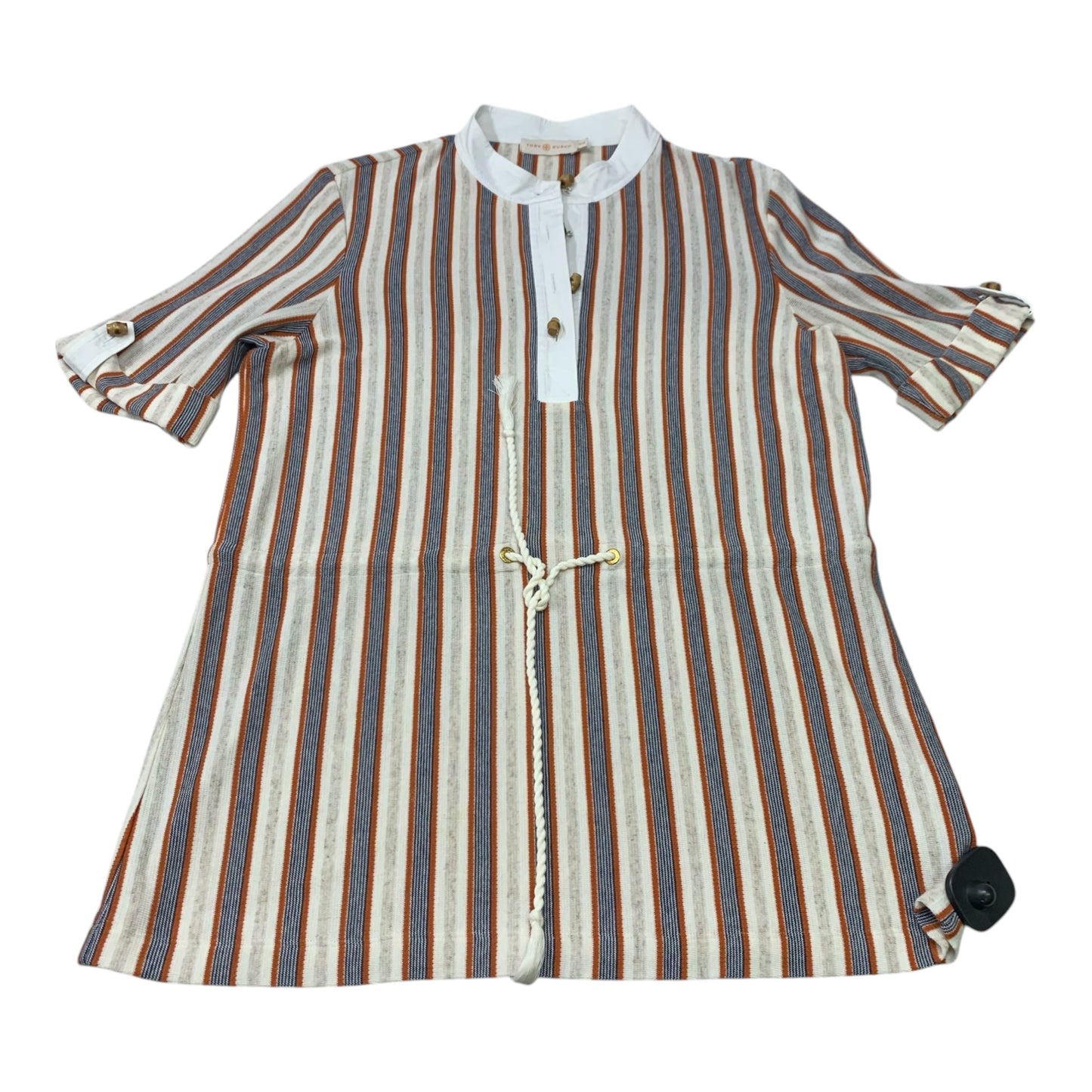 Top Short Sleeve Designer By Tory Burch In Striped Pattern, Size: M