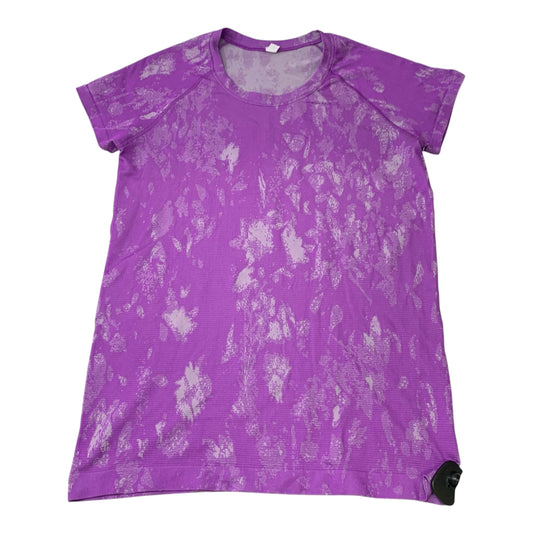 Athletic Top Short Sleeve By Lululemon In Purple, Size: L