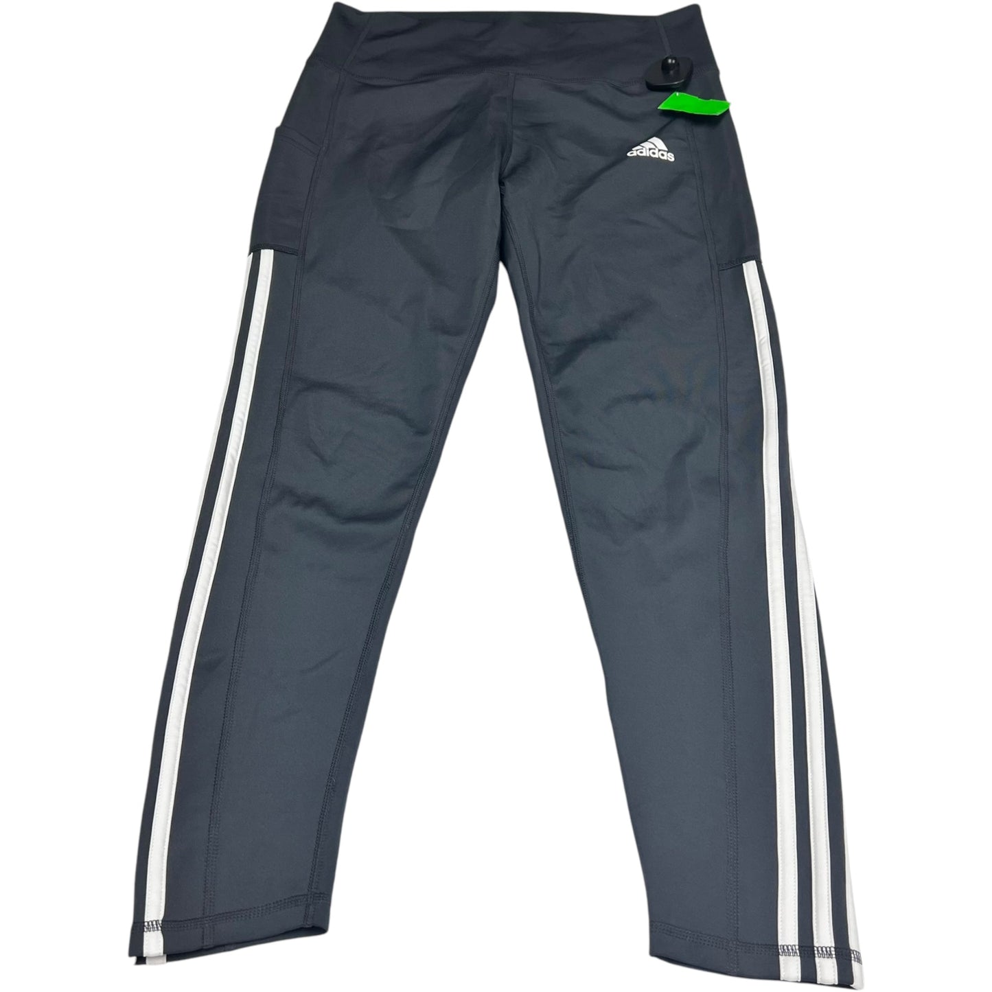 Athletic Leggings By Adidas In Grey, Size: L