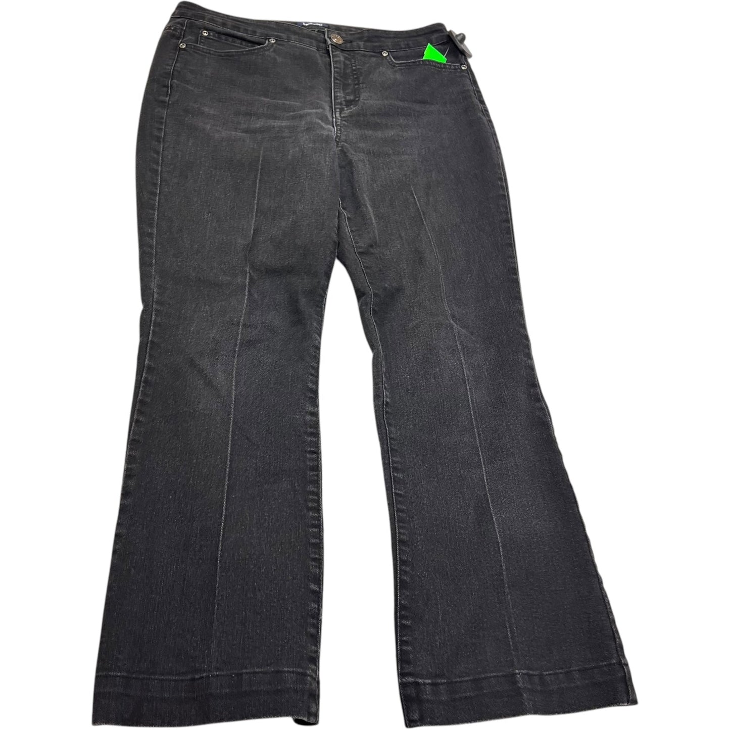 Jeans Straight By Basic Editions In Black Denim, Size: 10