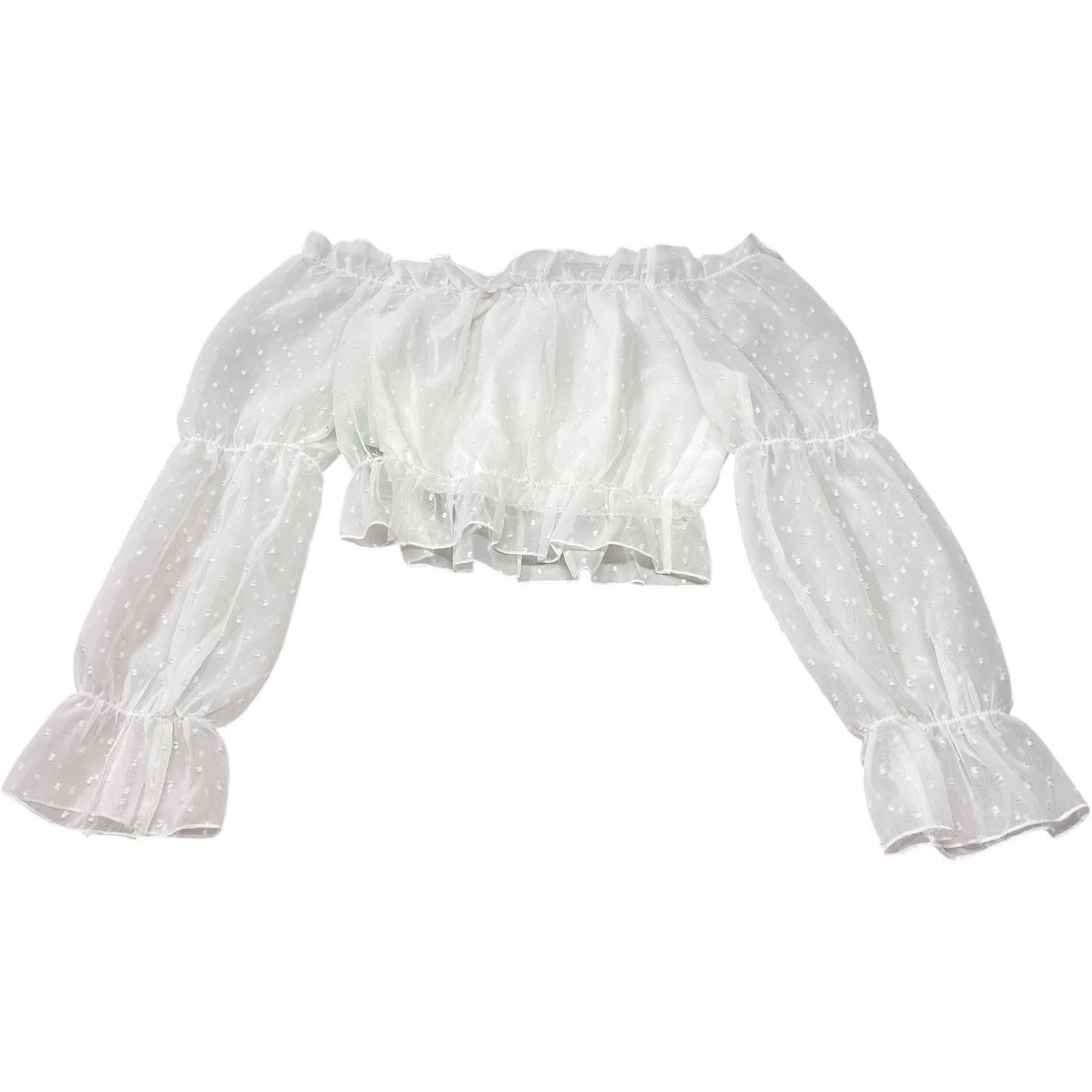 Top Long Sleeve By Shein In White, Size: M