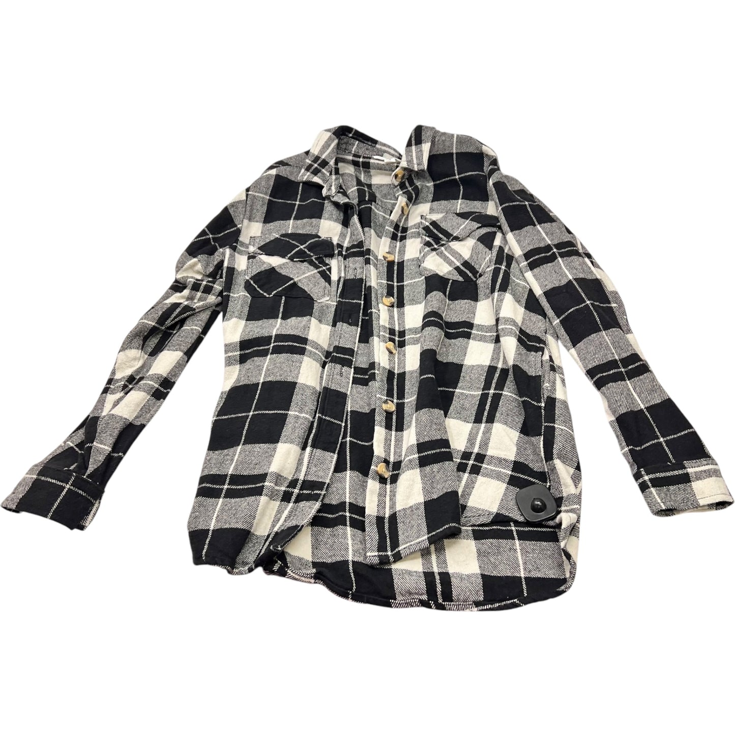 Jacket Shirt By Beachlunchlounge In Plaid Pattern, Size: Xs