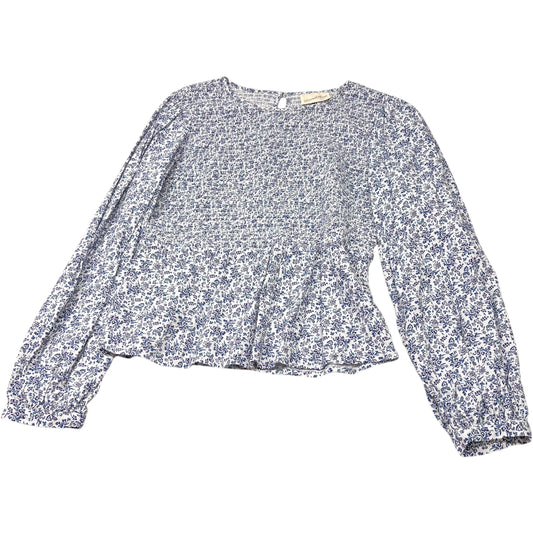 Top Long Sleeve By Universal Thread In Blue & White, Size: S