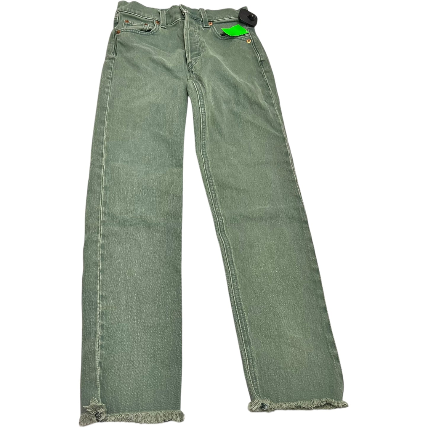 Jeans Straight By Gap In Green Denim, Size: 0