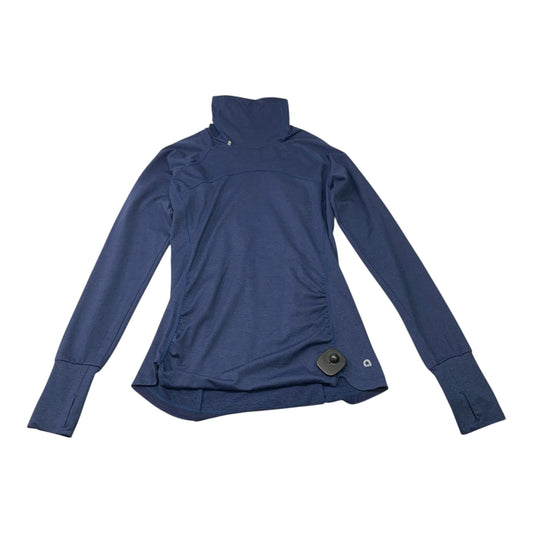 Athletic Top Long Sleeve Collar By HYBA In Blue, Size: Xs