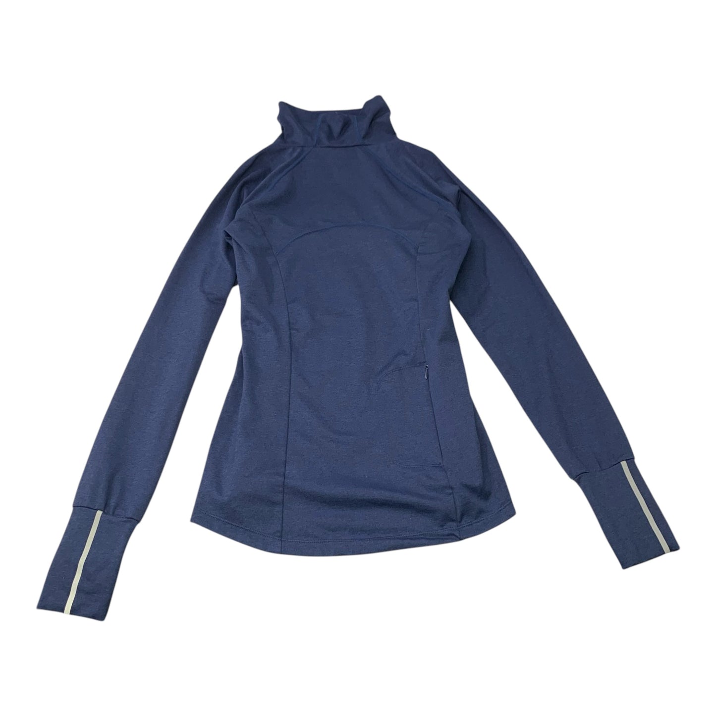 Athletic Top Long Sleeve Collar By HYBA In Blue, Size: Xs