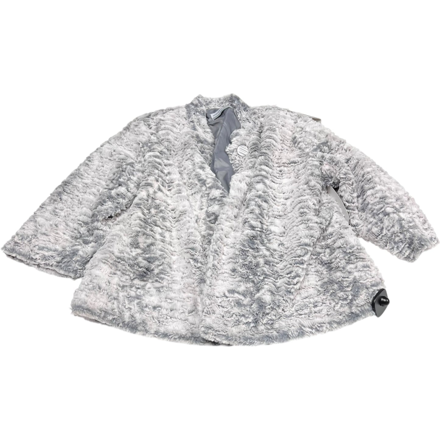 Sweater Cardigan By Alfred Dunner In Grey, Size: Lp