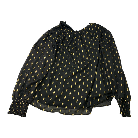 Blouse Long Sleeve By Jodifl In Black & Gold, Size: M