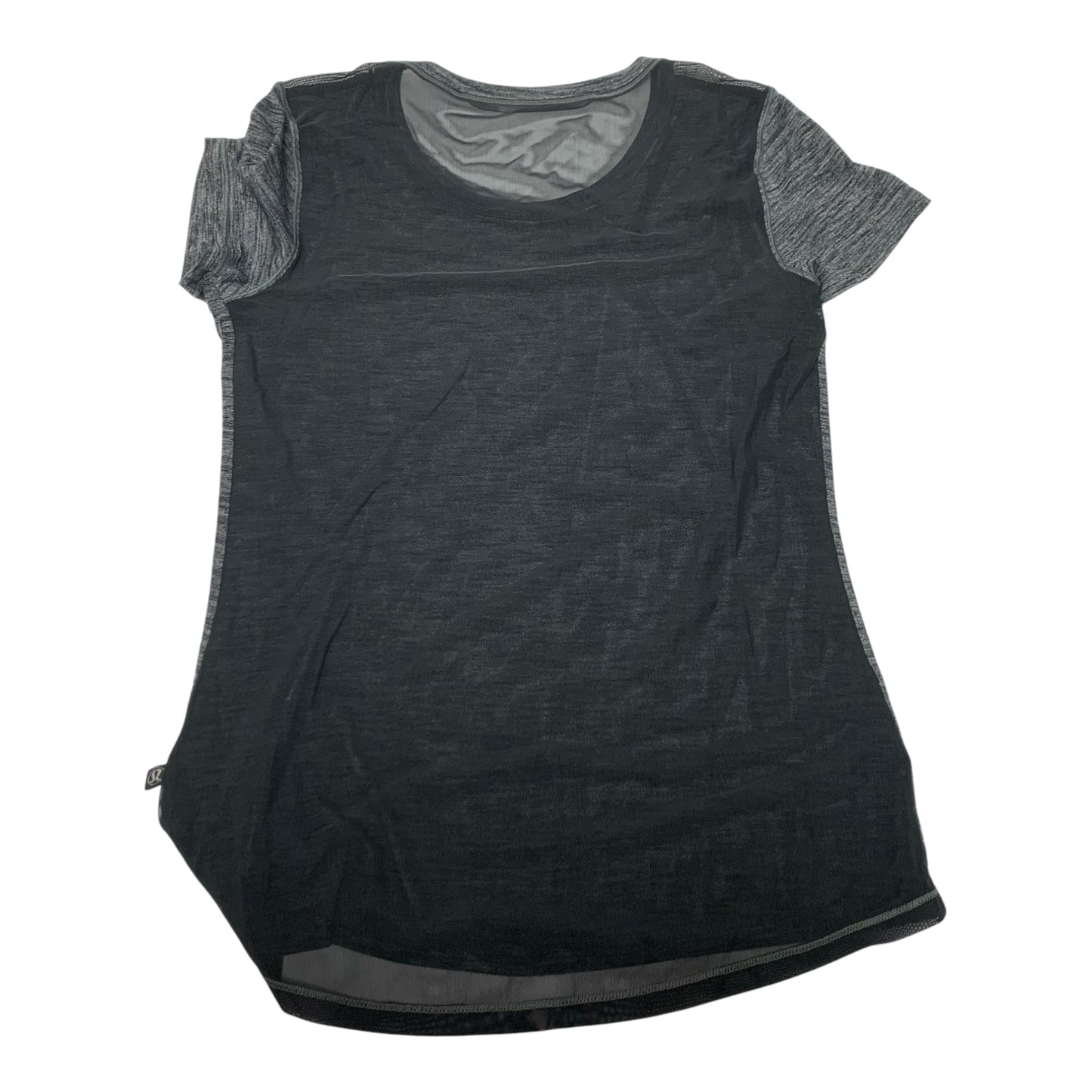 Athletic Top Short Sleeve By Lululemon In Grey, Size: S