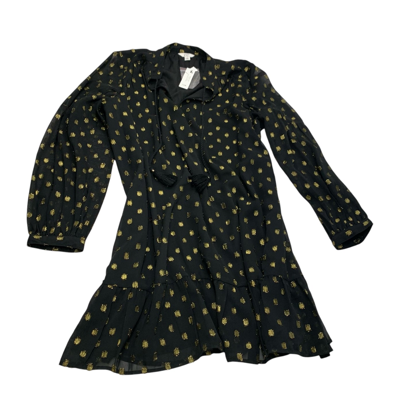 Dress Casual Short By Crown And Ivy In Black & Gold, Size: L