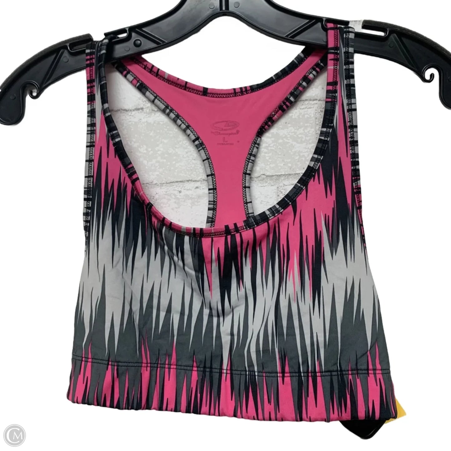 Athletic Bra By Champion In Grey & Pink, Size: L