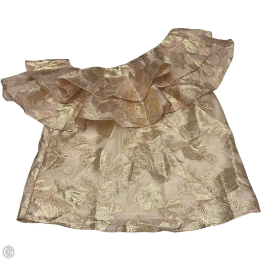 Top Short Sleeve Designer By Lilly Pulitzer In Gold & Pink, Size: M