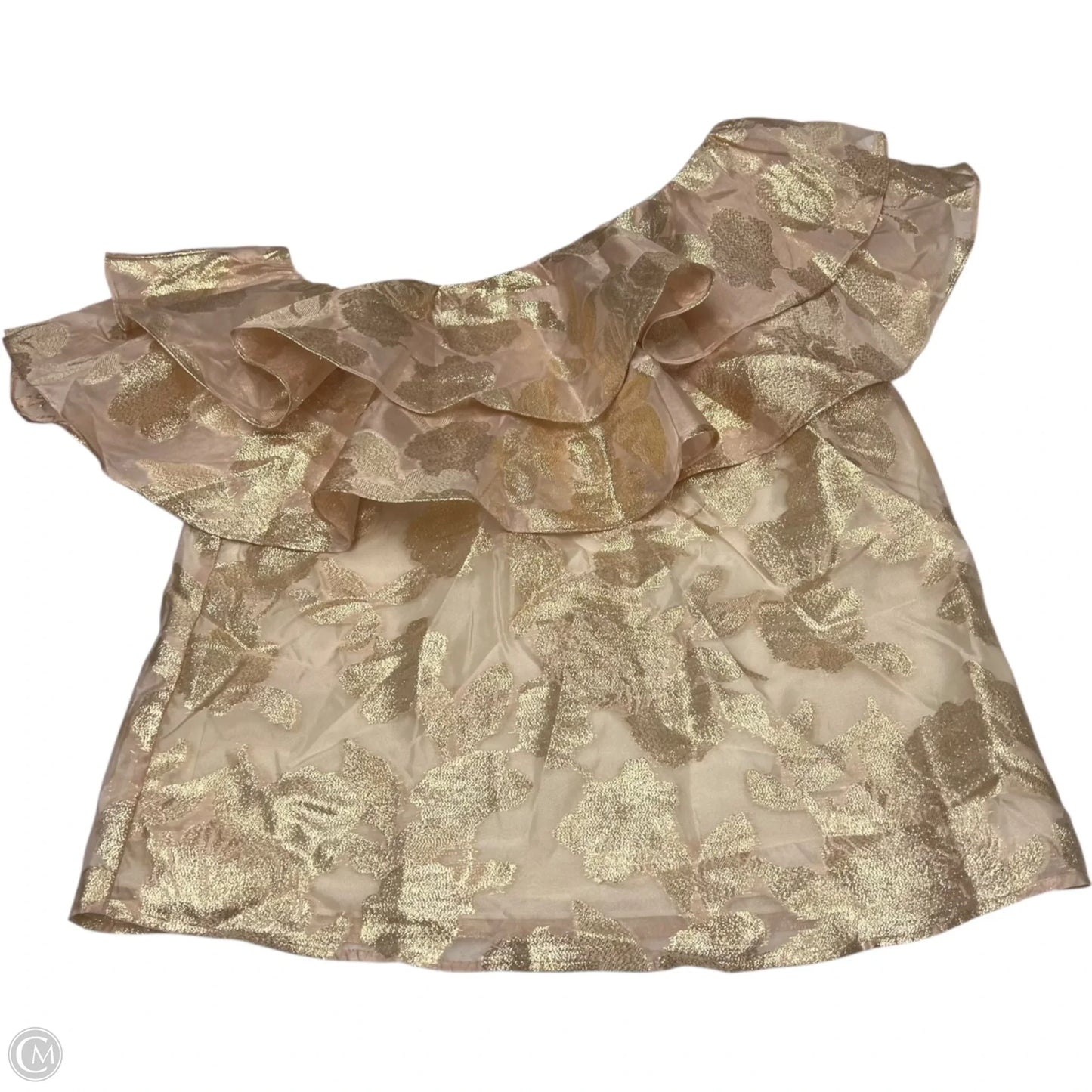 Top Short Sleeve Designer By Lilly Pulitzer In Gold & Pink, Size: M