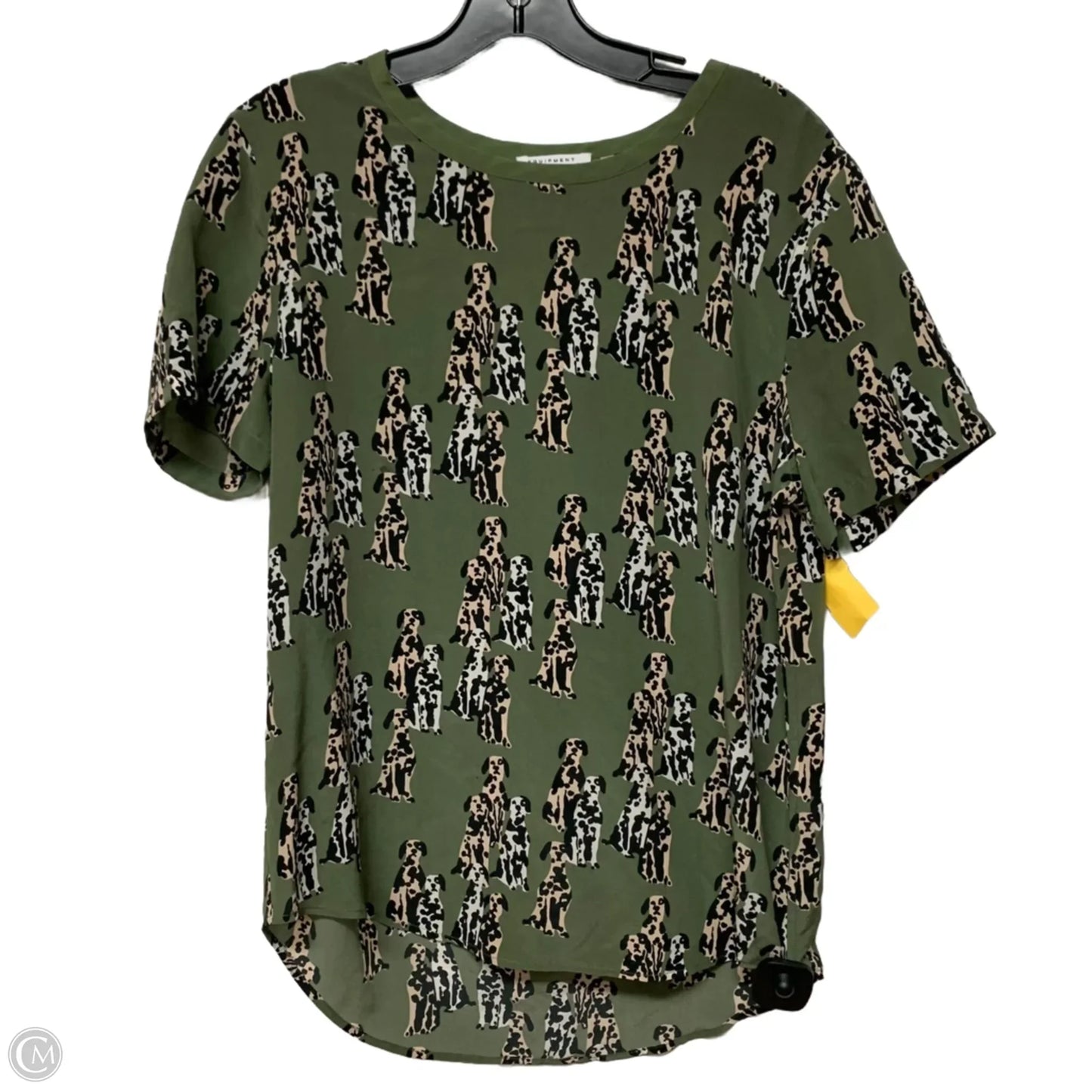 Blouse Short Sleeve By Equipment In Green, Size: S