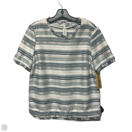 Top Short Sleeve Designer By Neiman Marcus In Blue & White, Size: M