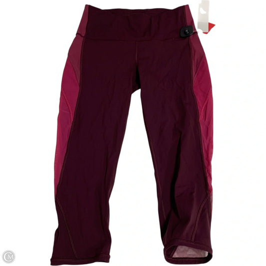 Athletic Leggings Capris By Lululemon In Pink & Red, Size: M
