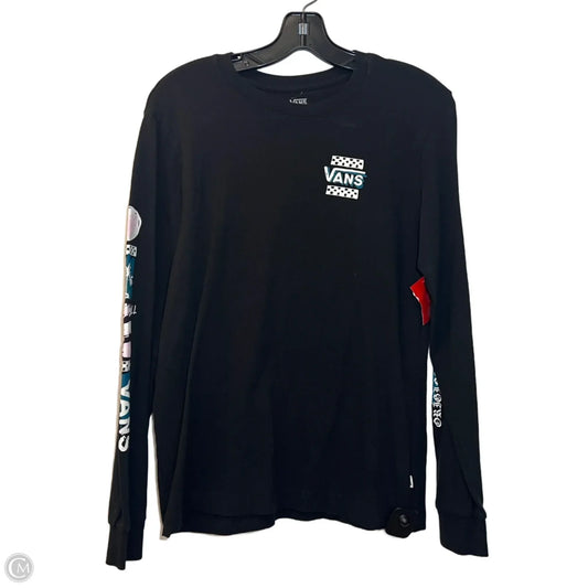 Top Long Sleeve By Vans In Black, Size: S