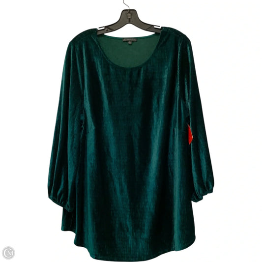 Top Long Sleeve By Adrianna Papell In Green, Size: 2x