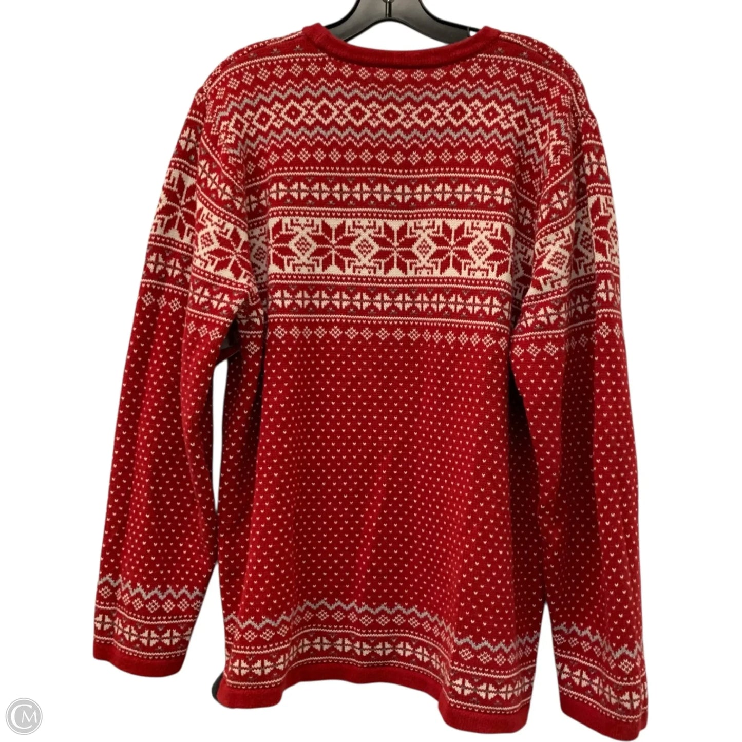 Sweater By Liz Claiborne In Red & White, Size: Xl