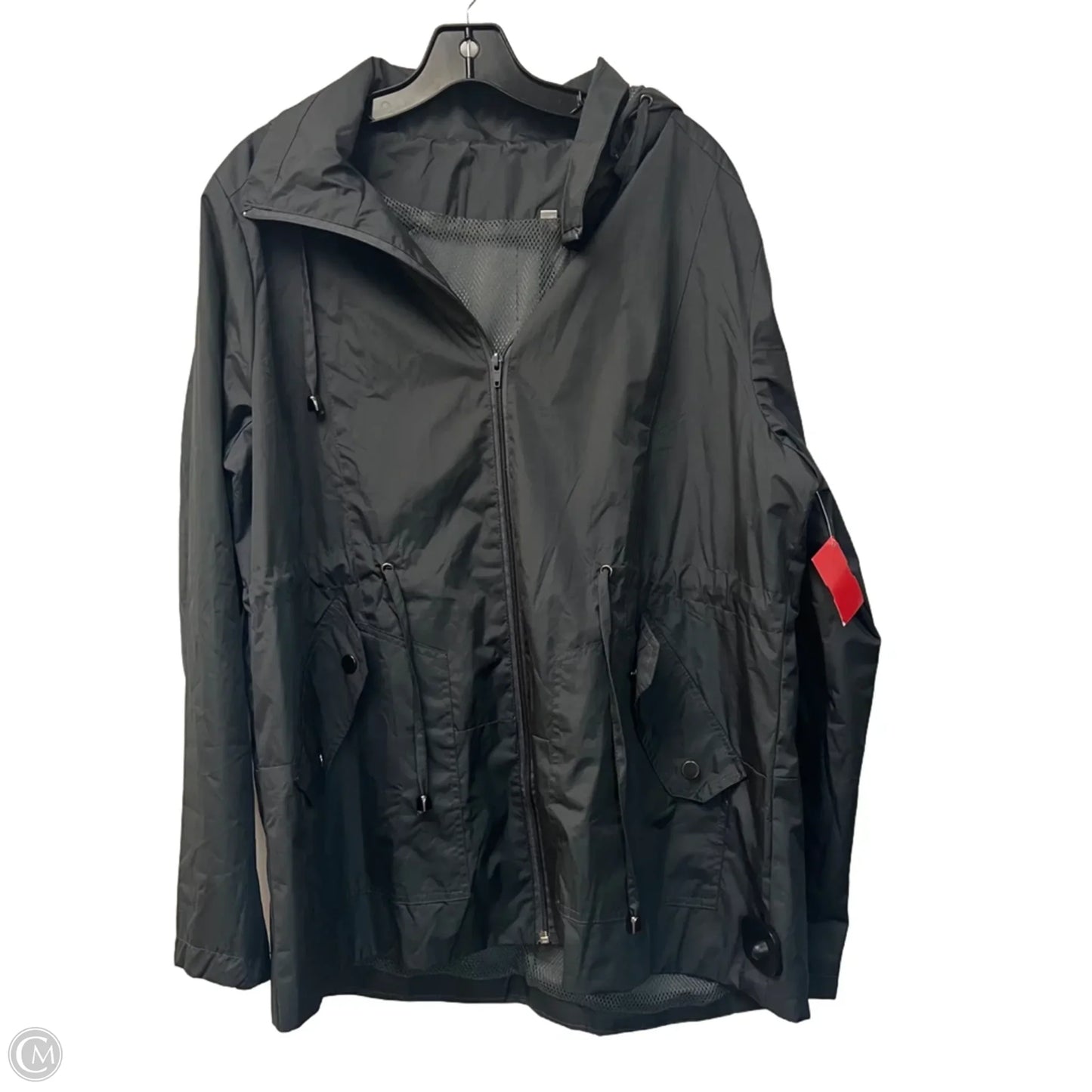 Coat Raincoat By Clothes Mentor In Grey, Size: L